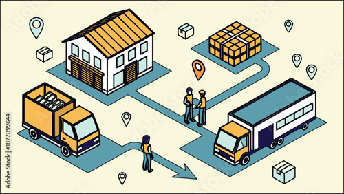 Let's goIsometric 3d vector illustration of a city building set featuring urban house architecture, business estate construction, and industrial factory icons on a real street town map design