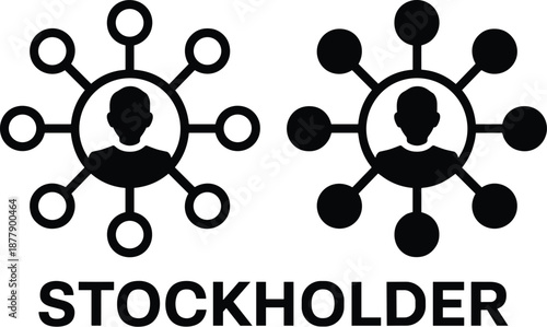 Stockholder Icon Design Connecting People in Network of Shared Ownership and Investment Opportunity Vector Illustration for Corporate Governance Financial Technology and Business Management Presentati
