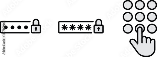 Secure Password Entry Process with Numeric Keypad Finger Input for Data Protection and Authentication Security System User Interface Design for Mobile App Development and Cybersecurity Presentations 2