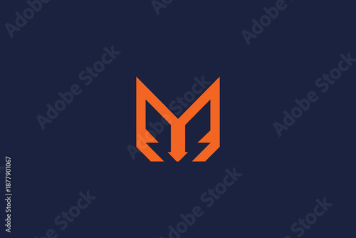 letter m logo icon arrow vector design with modern minimalist style and professional branding concept.