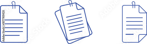 Blue line of documents with paper clips