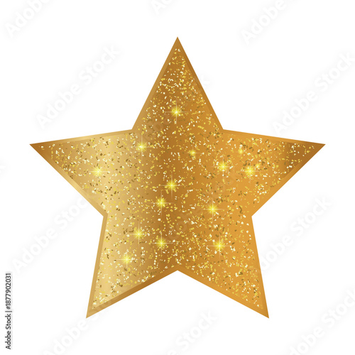 gold star glitter on transparent background