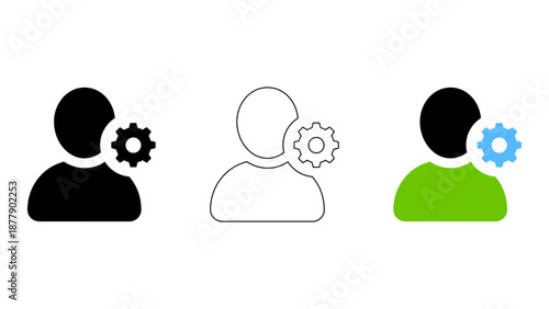 User profile settings solid line colourful icons for account management