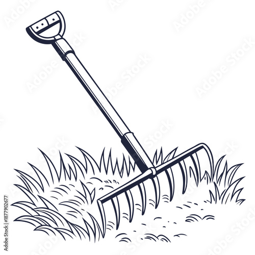 Garden rake illustration