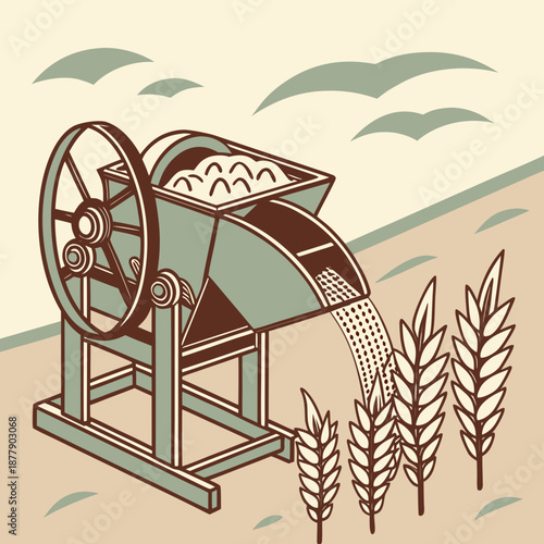 Traditional grain separator