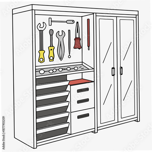 Organized tool cabinet