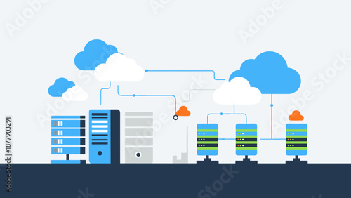 Cloud Computing Servers and Data Storage.