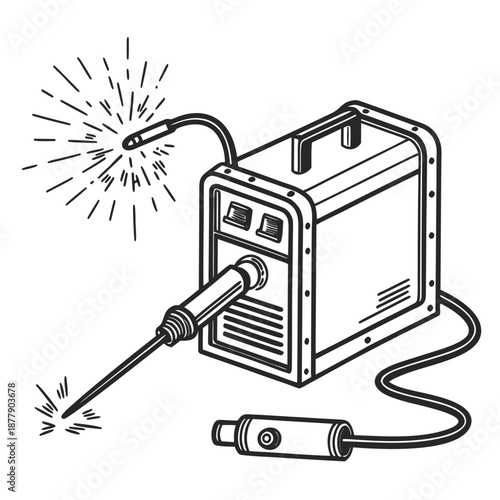 Welding machine in action