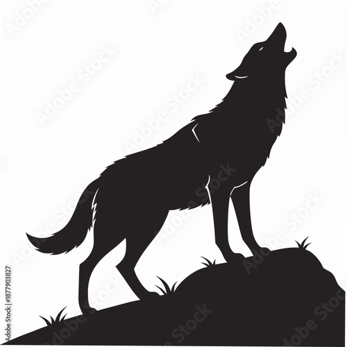 Howling wolf silhouette