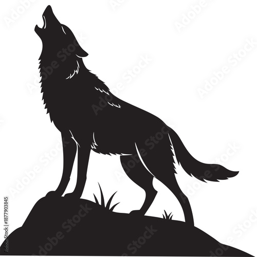 Howling wolf silhouette