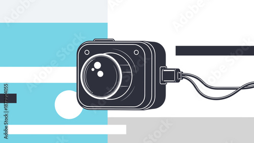 Digital Camera with USB Cable Connected.