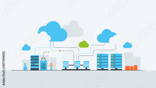Cloud Computing Network Servers Data Storage.