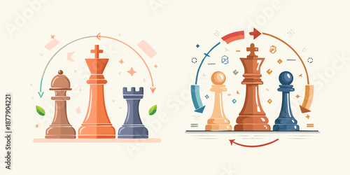 illustration Of Chest an Military strategy concept 