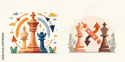 illustration Of Chest an Military strategy concept 