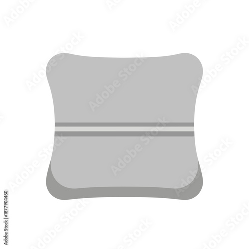 Gray Pillow with Horizontal Stripes on Cushion.