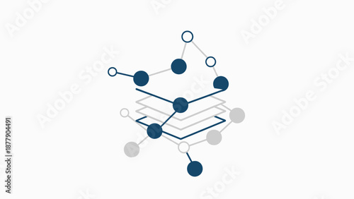 Molecular Structure Diagram with Blue Nodes.