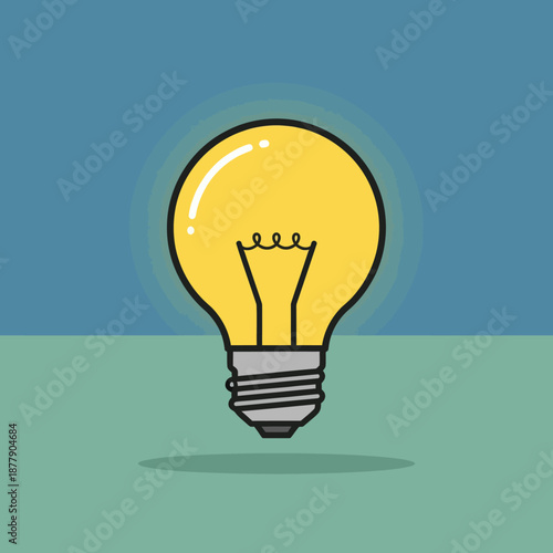 Yellow Light Bulb Illustration.