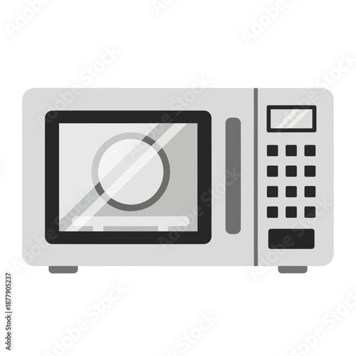 Modern Microwave Oven Kitchen Appliance Illustration.