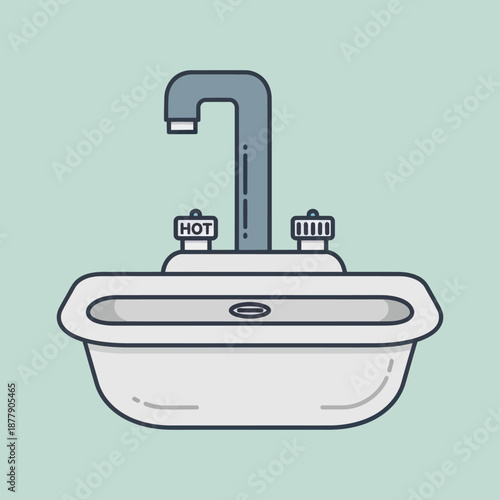 Illustration of a Bathroom Sink Faucet.