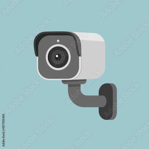 Security Camera Mounted on Wall Bracket.