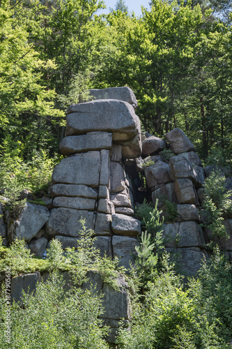 Szklarki Waterfall in Piechowice , Poland 01 July 2025, visiting the park with the Szklarki waterfall located in the forest.