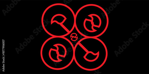 Air Copter grainy textured icon for overlay watermark stamps. Flat symbol with unclean texture. Dotted vector red ink rubber seal stamp with grunge design on a black background.