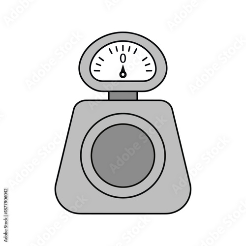 Digital Kitchen Scale Illustration on White.