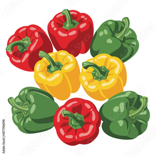 Colorful Bell Peppers in Various Colors.