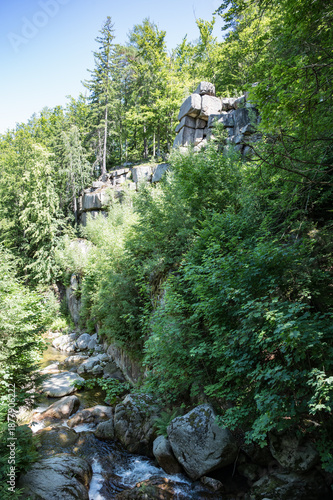 Szklarki Waterfall in Piechowice , Poland 01 July 2025, visiting the park with the Szklarki waterfall located in the forest.