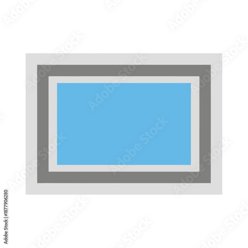 Rectangle Frame with Blue Center Graphic.