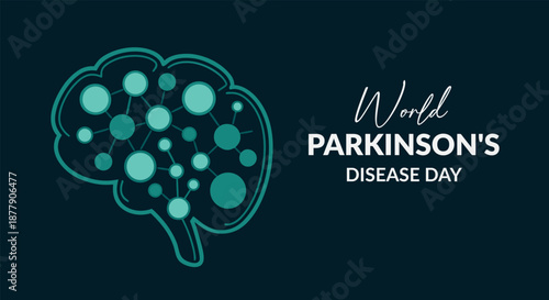 World parkinson's disease day awareness with brain symbol highlighting neurological health