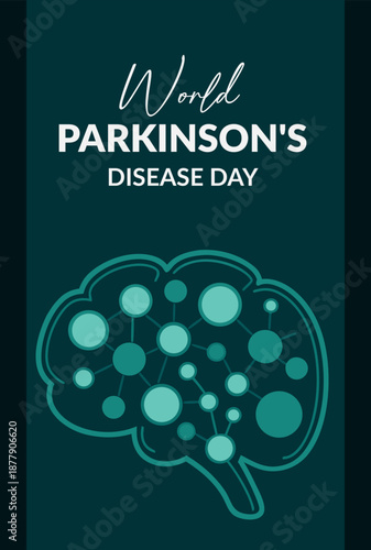 Commemorating world parkinson's disease day with a symbolic brain illustration