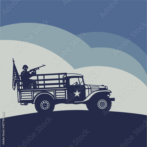 Military vehicle silhouette