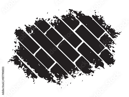 Distressed Brick Wall Vector Stamp - Grunge Texture Overlay