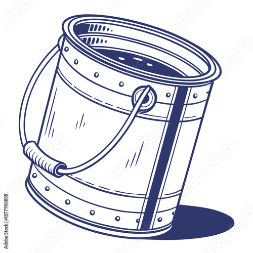 Vintage metal bucket illustration