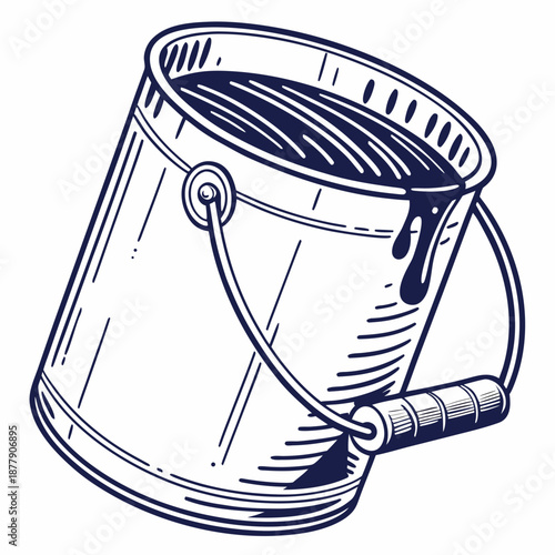 Vintage paint bucket illustration
