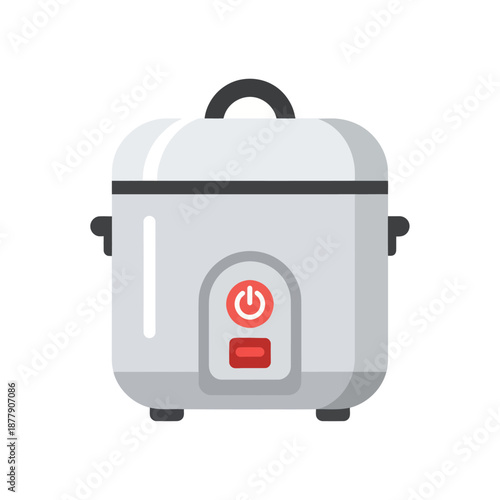 Electric Rice Cooker Appliance with Power Button.