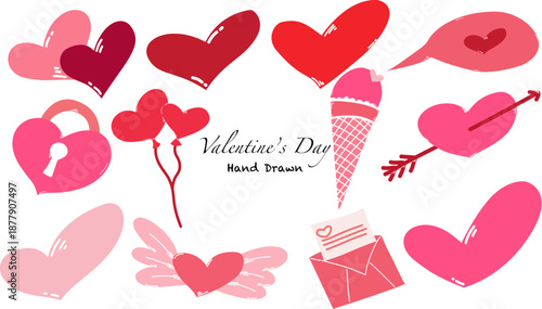 valentine card with hearts