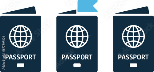 Passport Icon Vector Illustration Identity Document International Travel Concept Minimalist Design for Border Control Security and Immigration Applications Citizenship Verification Official Government