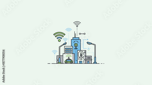 Industrial Building with Wireless Connectivity.