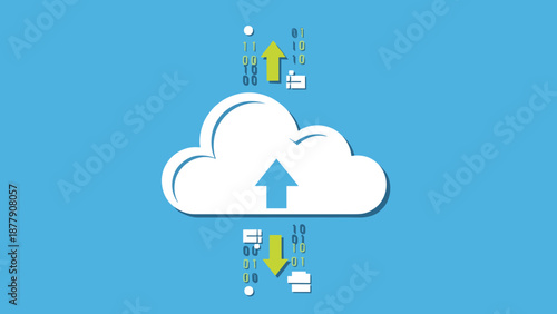 Cloud Computing Data Storage Transfer Concept.