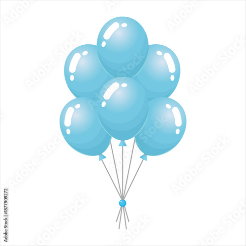A charming cluster of light blue helium balloons, perfect for festive celebrations and joyous occasions