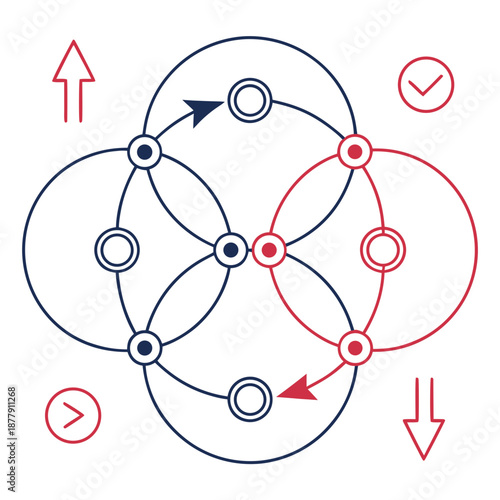 Chemical process redundancy planning, parallel system design for enhanced operational resilience and safety, vector illustration