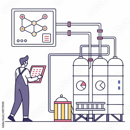 Data-driven chemical production intelligence system, visualizing insights and analytics for optimized manufacturing processes and informed decision-making.