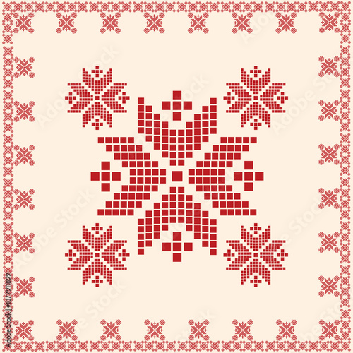 bandana Celebrating Traditional Palestinian Clothing tatreez red