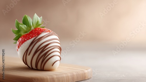 Wallpaper Mural Strawberry with chocolate drizzle on top. Valentine's day. Torontodigital.ca