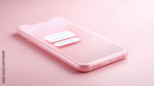 Wallpaper Mural Pink phone with a message on the screen. Valentine's day. Torontodigital.ca