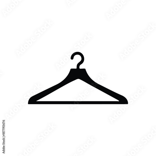Plastic hanger silhouette icon vector flat design.