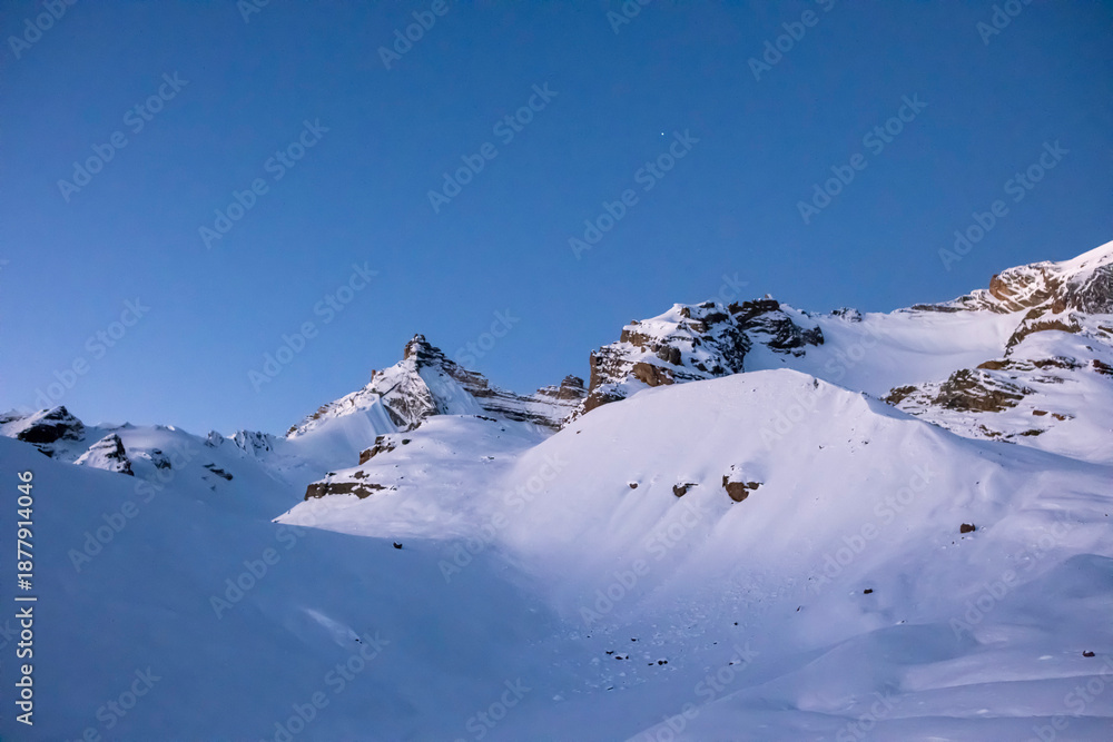 Fototapeta premium The Himalayas, covered in snow all year round, in Nepal.