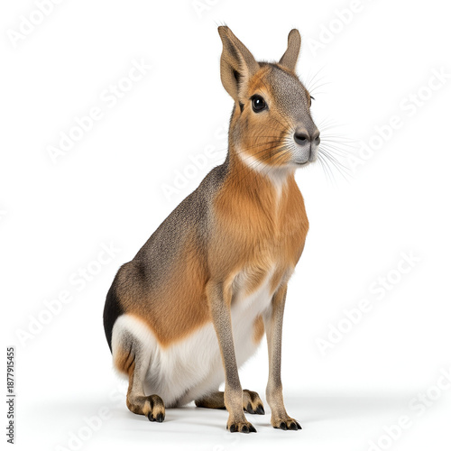 Patagonian mara standing on grassland